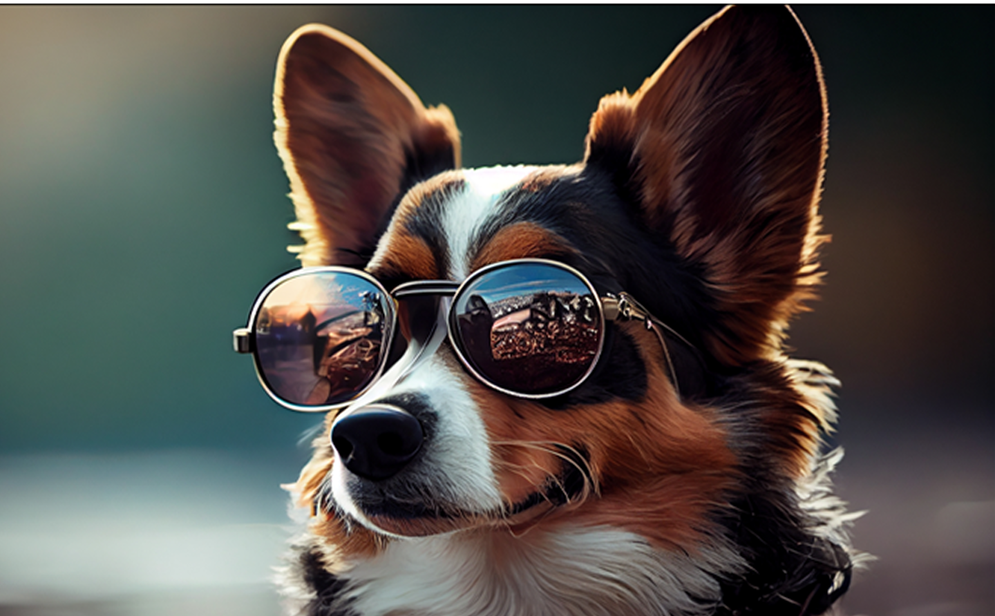 Dog with sunglasses